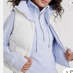 All in Motion Ivory & baby blue reversible Puffer Vest